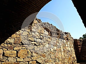 Passage of the Roman Amphitheater (Anfiteatro de MÃÂ©rida) in Merida, SPAIN photo