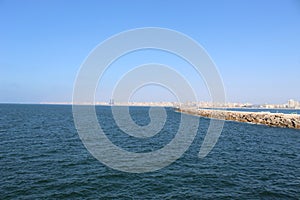 Passage in the sea near Citadel of Qaitbay, Egypt.