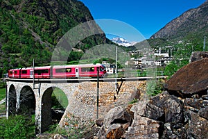 Passage to Brusio Helicidal Viaduct of the Bernina Red Train