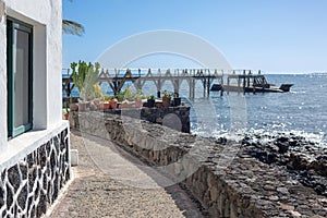 Passage to the pier in Arrieta on the island of Lanzarote photo