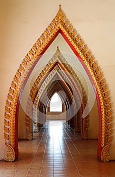 Passage way to light window, Kanchanaburi,thailand photo