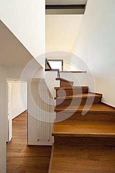 Passage and wooden staircase