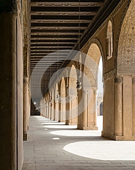 Passages in a historic mosque, Cairo, Egypt