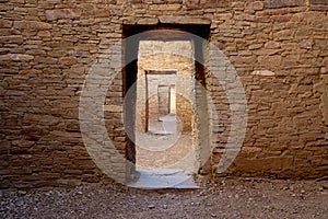 Passageway through ancient ruins at Chaco Culture National Historical Park, a UNESCO World Heritage site