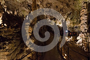 Passageway for tourists in Postojna cave, Slovenia, Europe