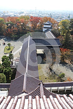 Passageway of Tsurugajo Castle in Aizuwakamatsu, Fukushima, Japan