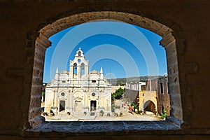 Passageway in the West Gate at the Arkadi Monastery, Arkadi, Crete, Greece