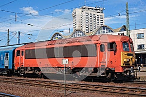 Passanger train at the railway station