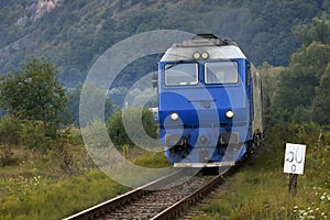 Passanger train on Vadu Crisului Railway, Occidental Carpathians, Romania, Europe