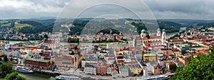 Passau Panoramamic view of the three rivers City