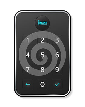 Passcode interface for lock and unlock - number keyboard