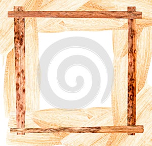 Passe-partout of white maize and pressed iris wooden frame