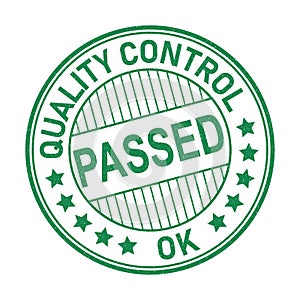 Passed Quality Control Rubber Stamp Illustration Icon