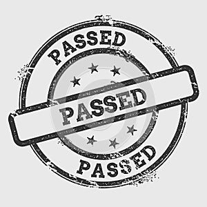 Passed rubber stamp isolated on white background.