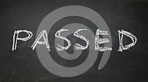 Passed written with chalk