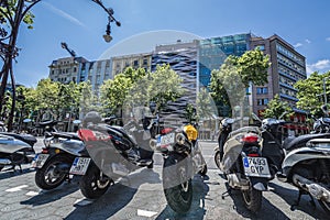 Passeig de Gracia in Barcelona, Spain