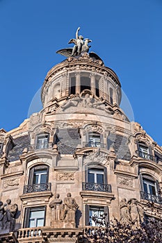 Passeig de Gracia, one of the main avenues in Eixample district of Barcelona, Spain