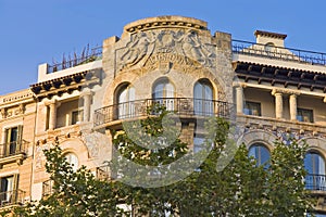 Passeig de Gracia street in Barcelona, Spain