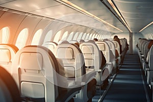 Passenger aeroplane flight transportation cabin plane travel jet aircraft air seat