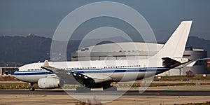 Passenger airliner in Barcelona airport