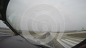 Passenger airliner landing from cockpit