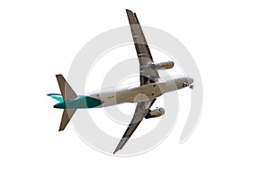 Passenger airplane isolated on white background.