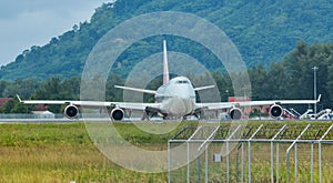 Passenger airplane at Phuket Airport