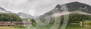 Passenger boat station, pier or dock on Konigsee lake in Berchtesgaden, Germany