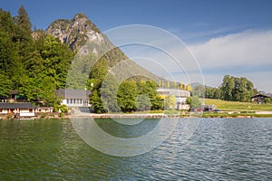 Passenger boat station, pier or dock on Konigsee lake in Berchtesgaden, Germany