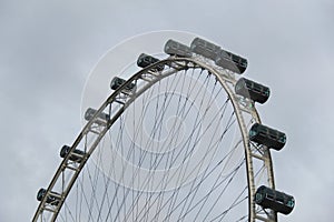 Passenger capsules of the giant wheel ride of Singapore flyer