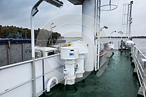 Passenger and car ferry crossing in Swinoujscie