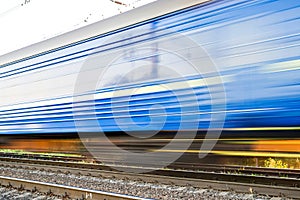 Passenger cars that are blurred at high speed