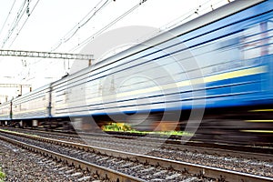 Passenger cars that are blurred at high speed