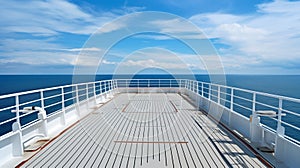 Seagoing transport: Passenger deck area on ferry boats.AI Generated photo
