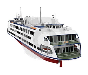 Passenger Ferry Boat Isolated