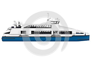 Passenger Ferry Boat Isolated