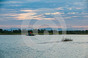 Passenger ferry riverboat in Thu Bon River near Hoi An, Vietnam, Indochina, Asia