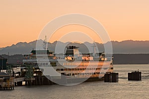 Passenger Ferry at Sunset