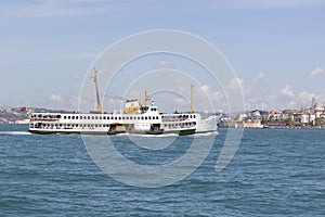 Passenger Ferry Vapur and fishing boats in Haydarpasa Station , Kadikoy Istanbul, Turkey