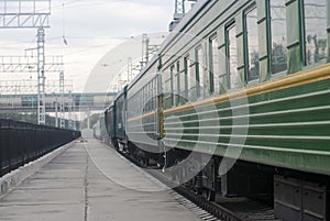 Passenger green train car