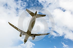 Passenger Jet Aircraft Flying Overhead