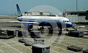 Passenger jet at the gate photo