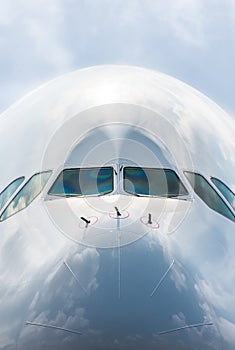 Passenger jet nose close-up