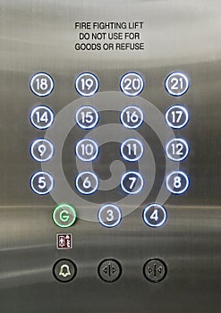 Passenger lift dial