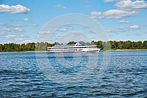 Passenger motor ship on river