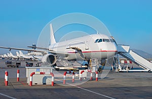 Passenger plane in the airport.