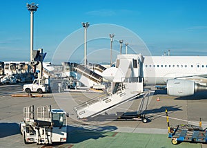 Passenger plane in the airport.