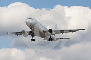 Passenger plane approaching to the airport