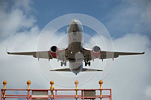 Passenger plane on final approach