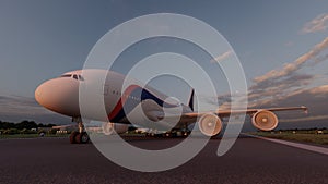 Passenger plane landing